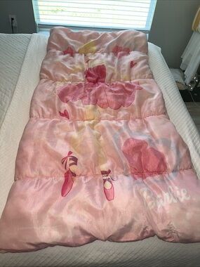Vintage 2003 Barbie Pink Ballet Print Sleeping Bag